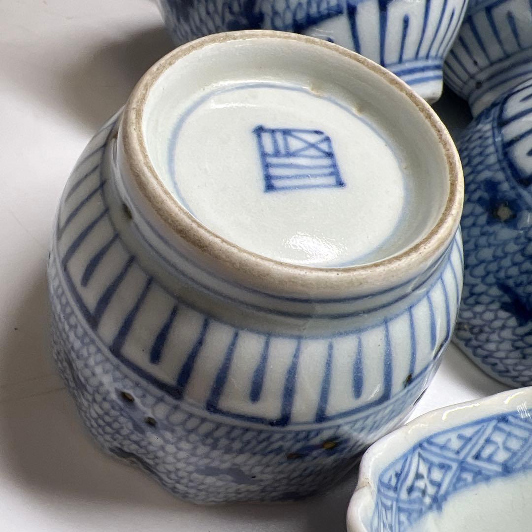 古伊万里　猪口19客　木箱付　口径約7.5㎝　東Y7-1225②タカト