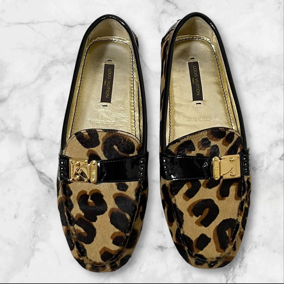 818　LOUIS VUITTON ヒョウ柄 ドライビングシューズ