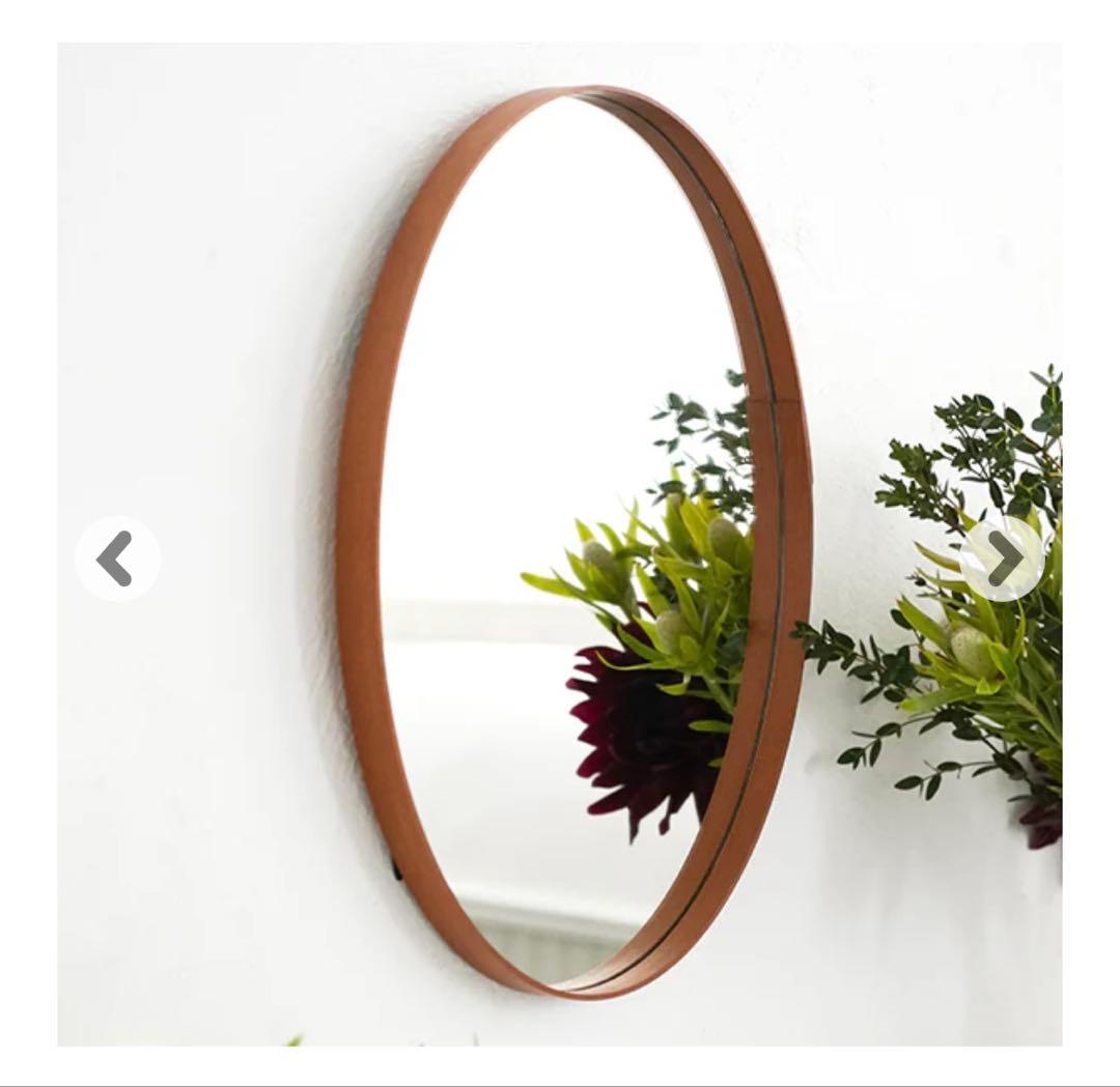 アクシス●シェーカー オーバルミラー L●木製フレーム鏡
