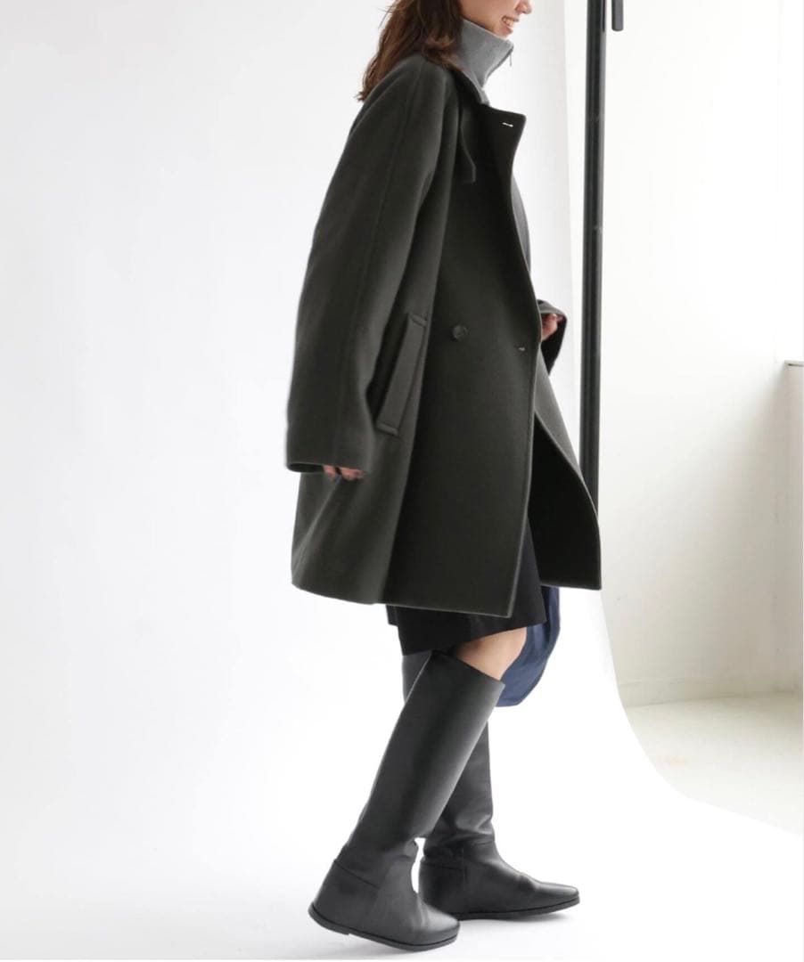 ジャーナルスタンダードレリューム　尾州ウールモッサWブレストハーフコート限定