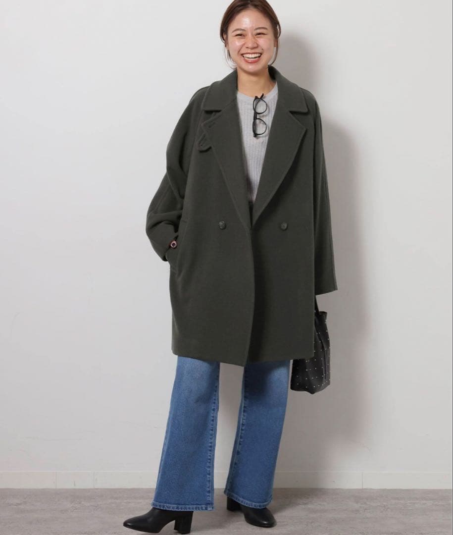 ジャーナルスタンダードレリューム　尾州ウールモッサWブレストハーフコート限定