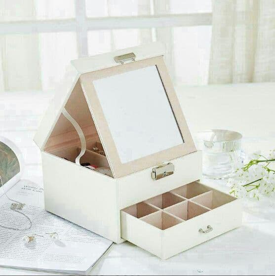 ダブルジュエリー収納ボックスイヤリングリングクリエイティブジュエリーボ>