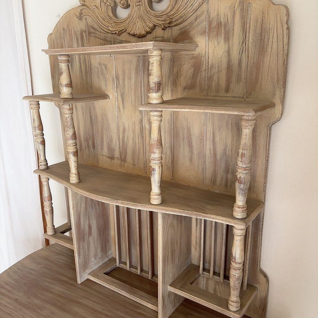 フランス製　アンティーク　シャビーシック　デスク　飾り棚　フレンチシャビー　机