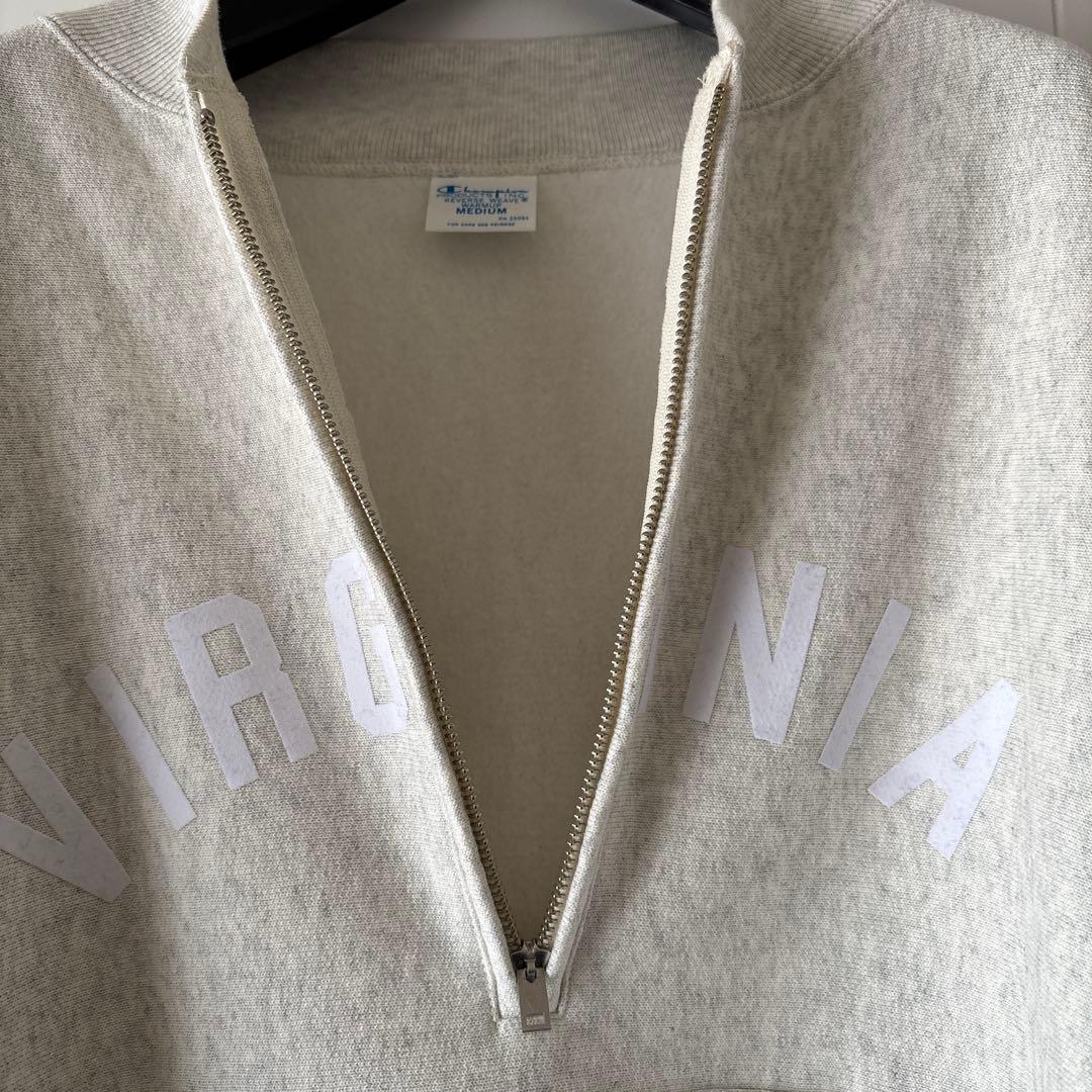 チャンピオン 別注REVERSE WEAVE11.5OZロゴハーフジップ