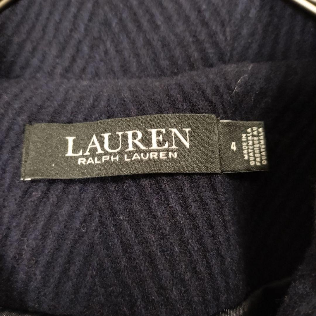 ローレンラルフローレン ピーコート ヘリンボーン ウール ネイビー ダブルボタン