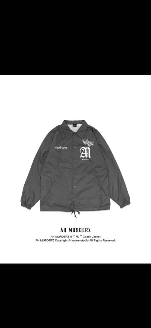 AHMURDERSグレー ナイロンジャケット彼岸花