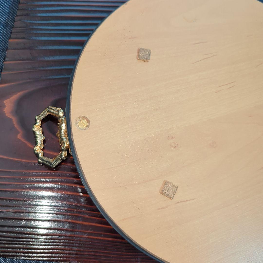 ムラーノ エッチングデザインの円形ミラー トレイ Italy製