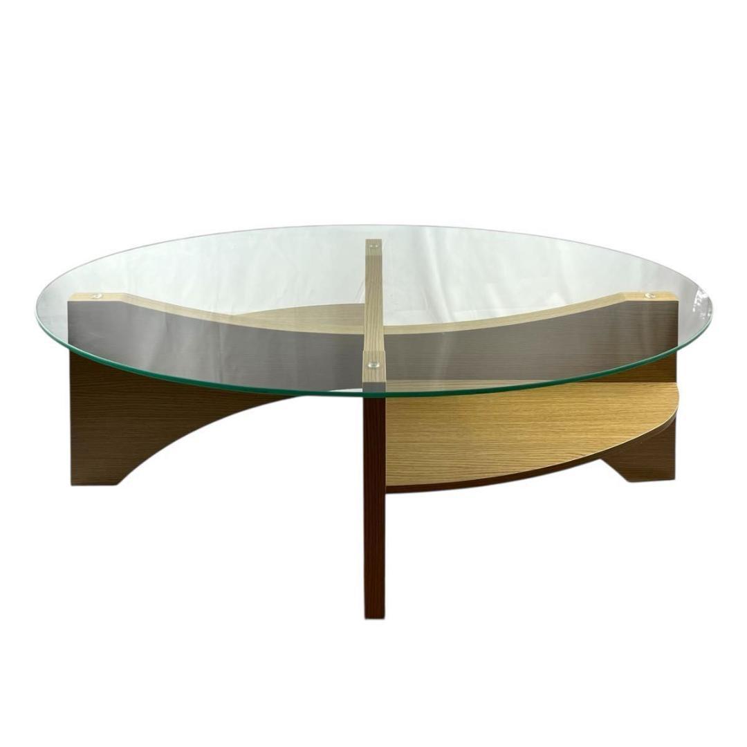 【美品✨】東谷 Azumaya オーバル ガラス センターテーブル LE-454