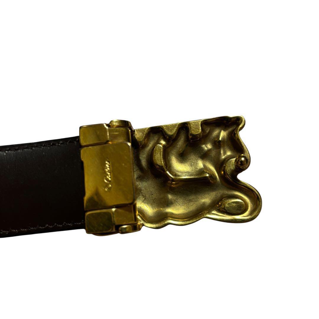 Cartier カルティエ 象 エレファント バックル ベルト ゴールド　レザー