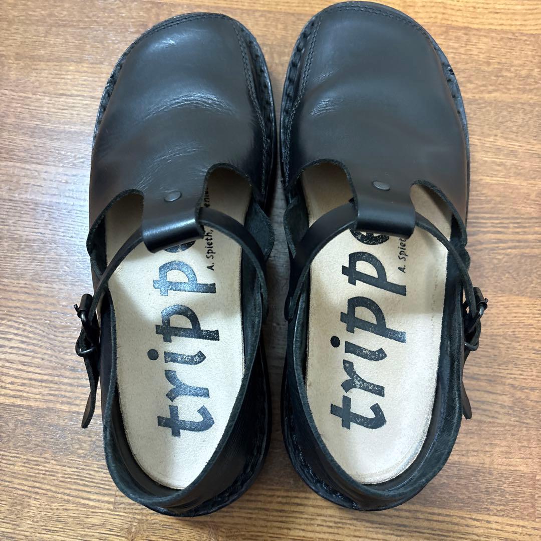 trippen 黒 レザー ローファー
