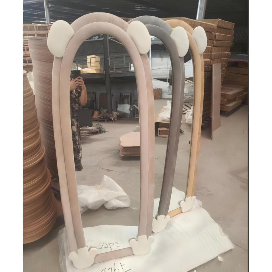 大特価セール全身鏡 韓国風 可愛い 160x60 ビロードフレーム グレー08