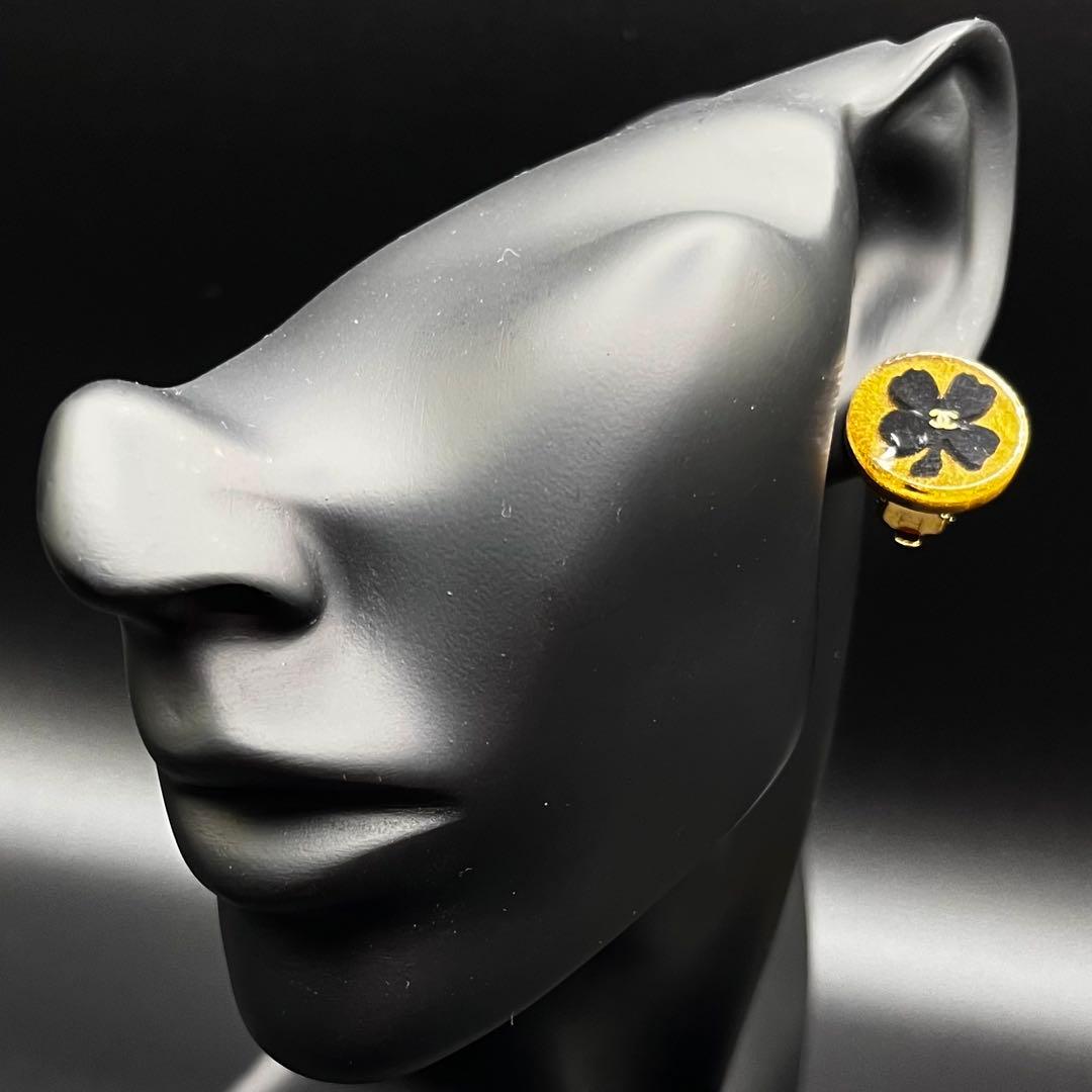 超希少 シャネル イヤリング クローバー ココマーク レジン ヴィンテージ