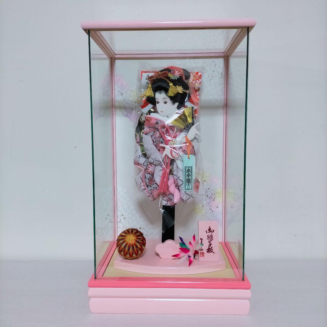 羽子板13号  パノラマ ガラスケース 桃 道明寺 金襴