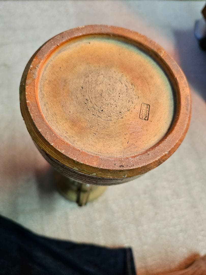 法正寺(ほうしょうじ)焼き 花瓶 作家名描き印 法正寺印