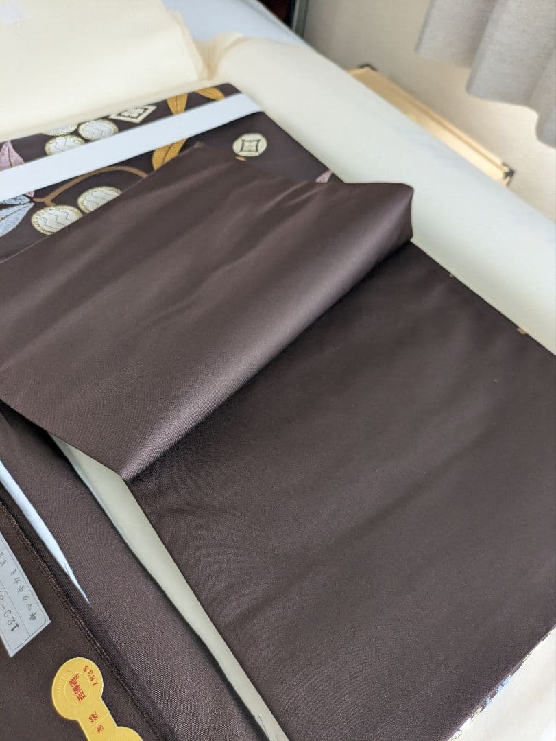 西陣織老舗白寿苑笹菱文様梅豪華袋帯