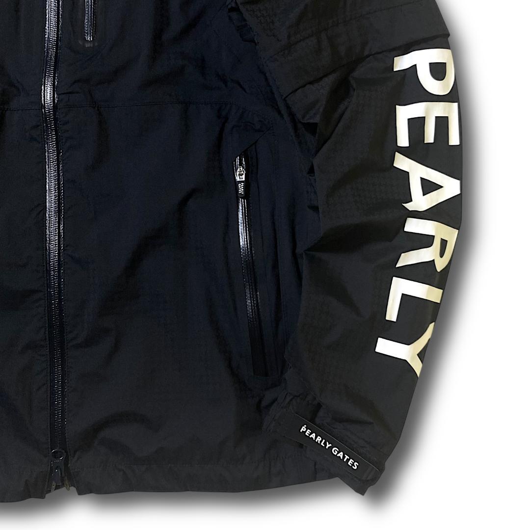 0 パーリーゲイツ ビッグロゴ レインジャケット ブラック 半袖にもなる!