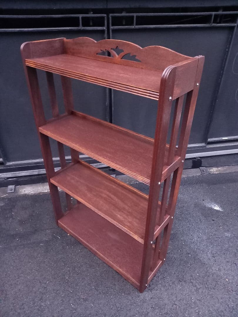 1960's　ヴィンテージ　オープン　シェルフ　柵格子　透かし彫り　飾り棚