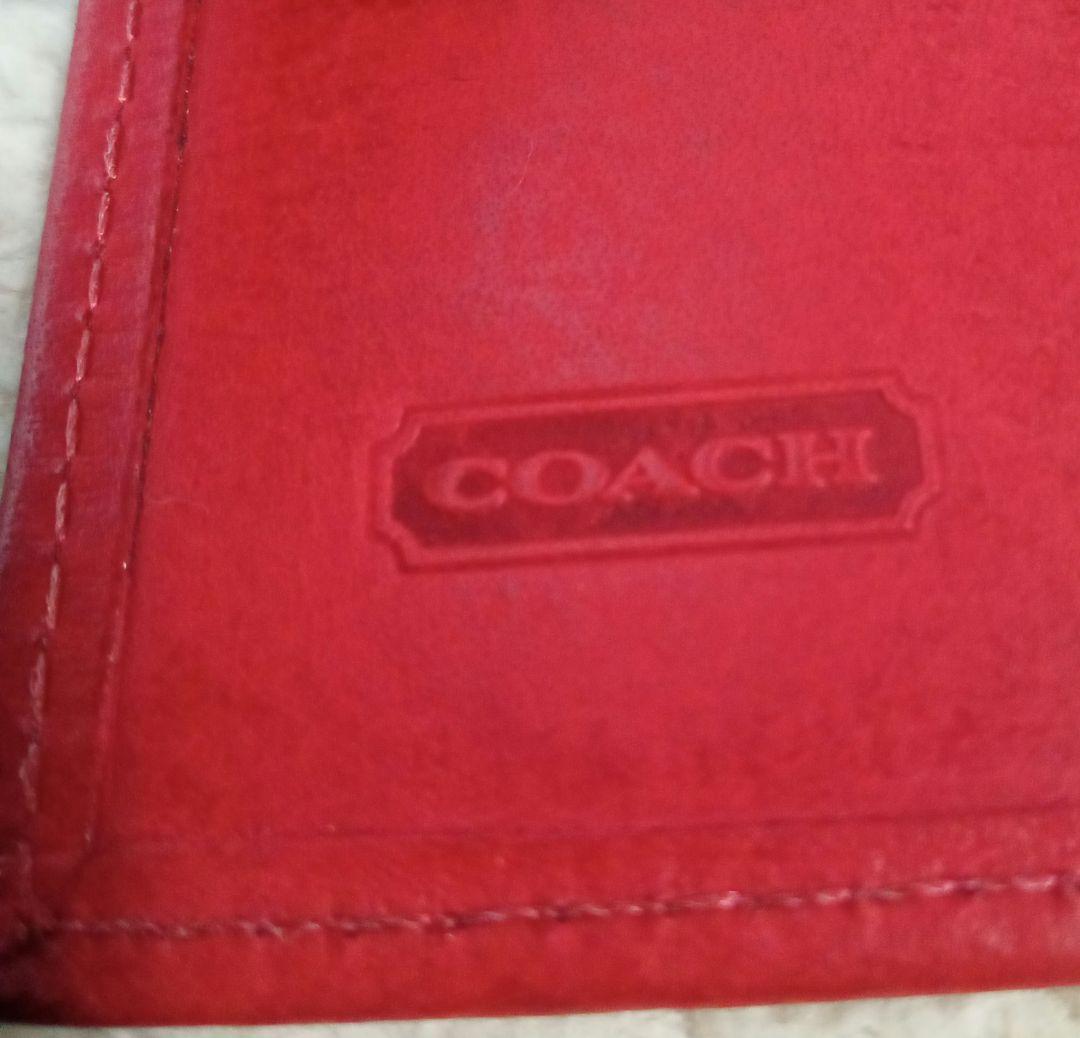 【オールドコーチ】COACH レザー パスポートケース 赤