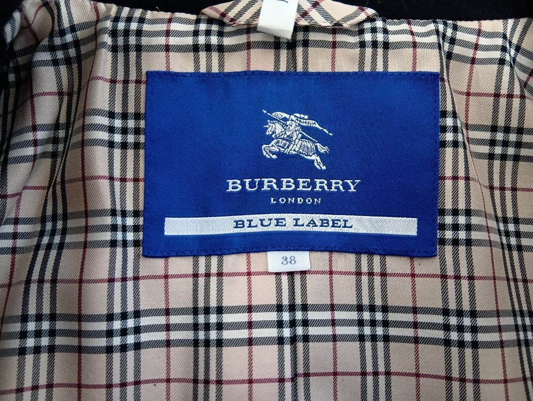 美品■BURBERRY BLUE LABEL　裾フリルウールコート黒　サイズ38