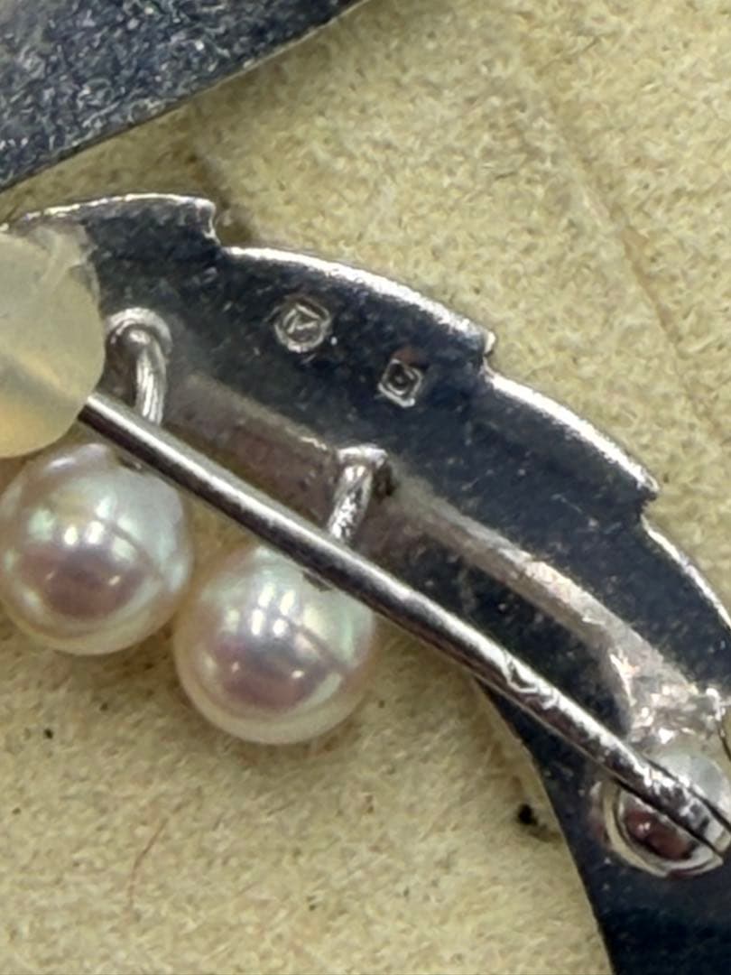 MIKIMOTOパールブローチ 本真珠ブローチ　silver ヴィンテージ