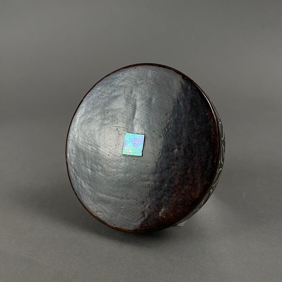 螺鈿漆香合　乾隆年製　骨董　茶道具　香道具　漆器