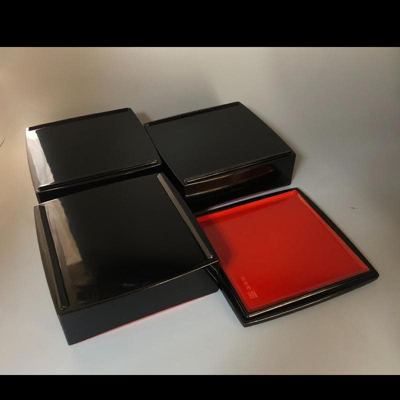 ◆510◆特選　本漆塗り　六五三段重　栄治作　漆器　会津塗　塗分　隅立　胴張