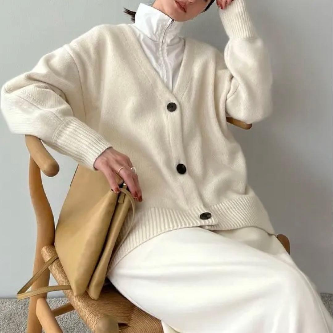 CLANE × 田中みな実 コラボ Vネック ニット カーディガン ホワイト