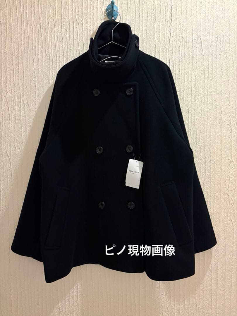 【即発送可】黒36 スピック＆スパン S160スタンドカラーショートコート