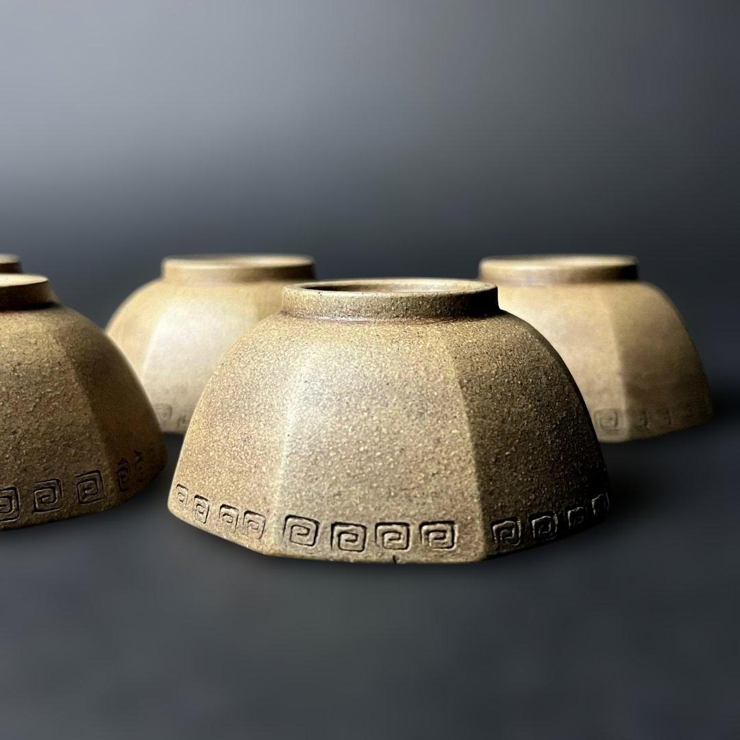 唐物 朱泥煎茶碗 五客 清朝期 中国美術 古玩 SH47