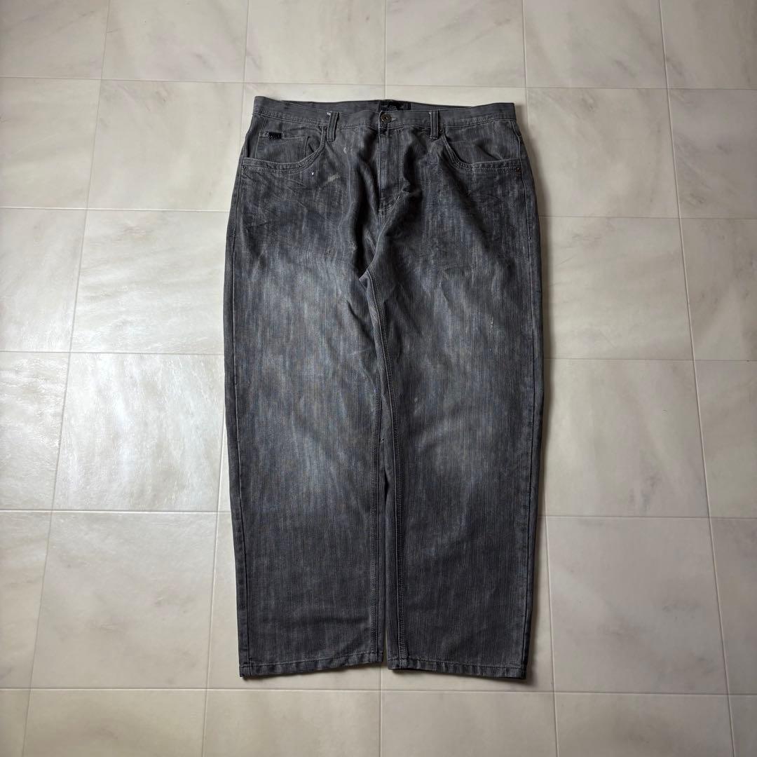 サウスポール フェード 超極太 オーバーサイズ ブラックデニム バギーパンツ