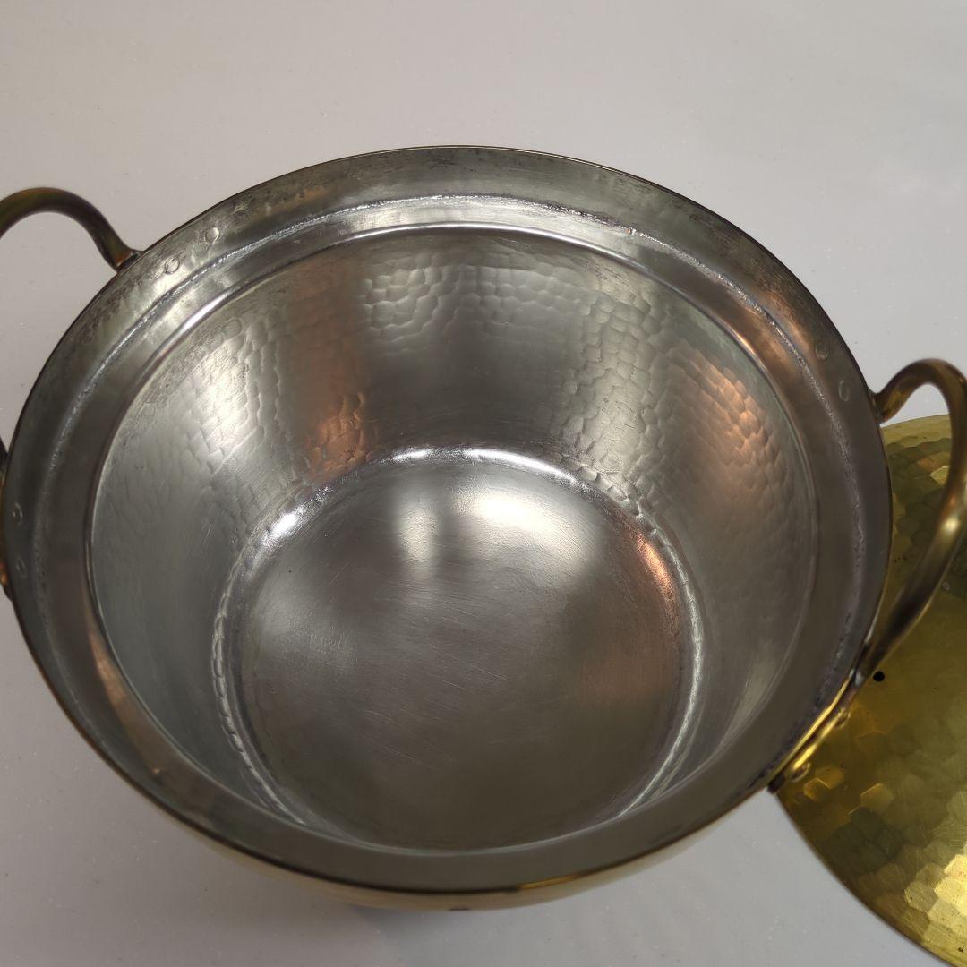 有次　真鍮製　段付鍋　21cm