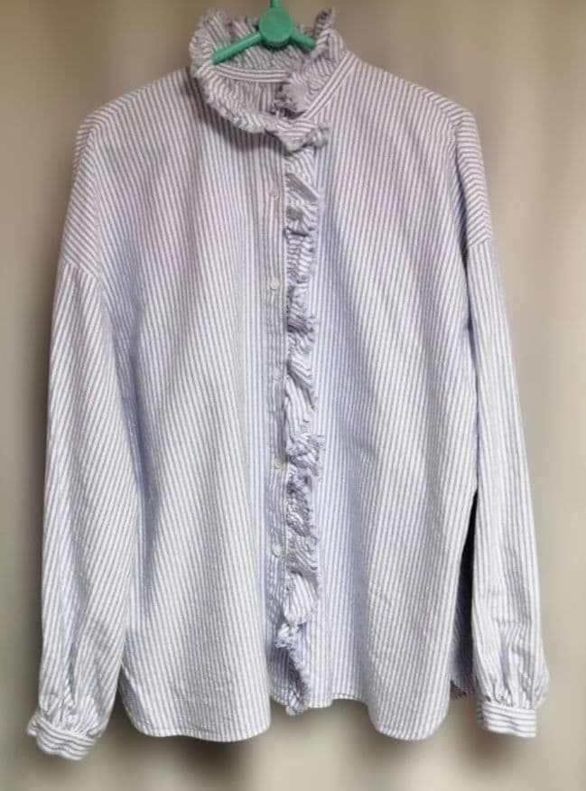 Journal standard luxe OXストライプフリルブラウス