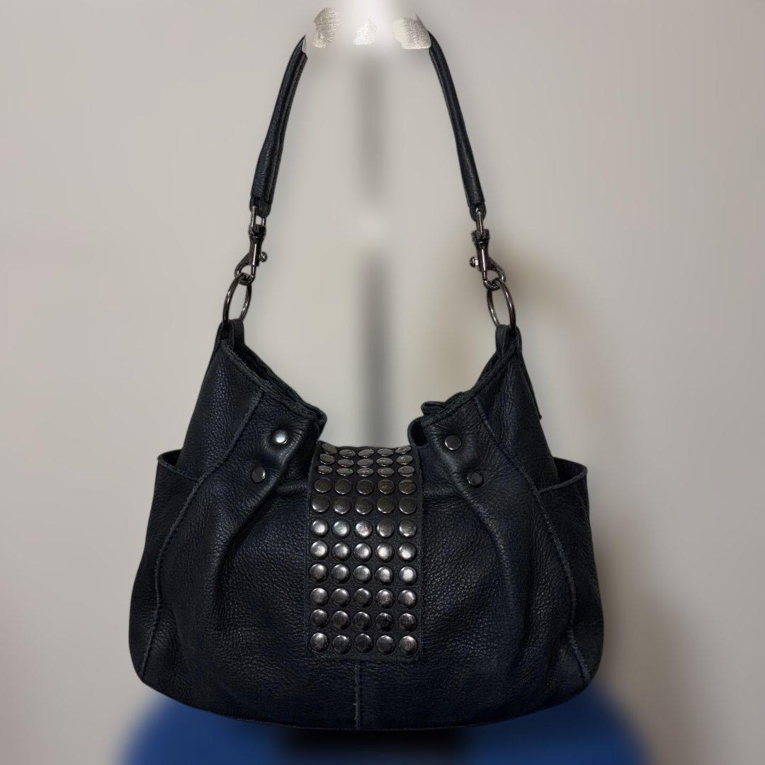 And A ✖️TRES スタッズデザインショルダーバッグ ／ハンドバッグブラック
