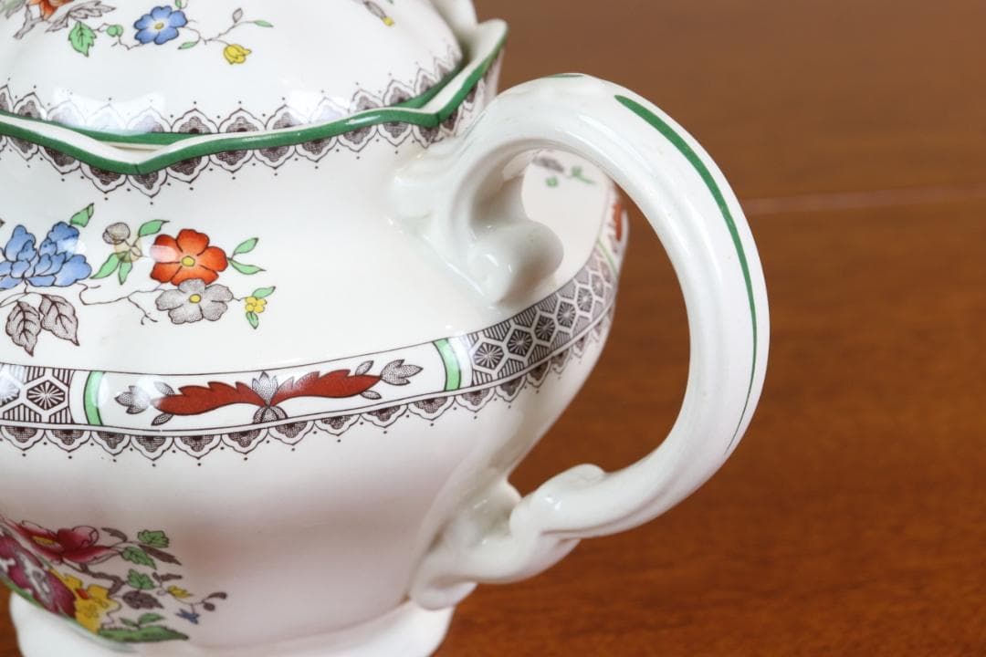 お値下げ　スポード　チャイニーズローズ　ポット　イギリス　ヴィンテージ