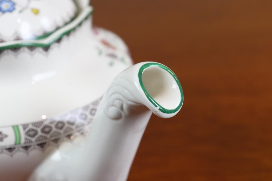 お値下げ　スポード　チャイニーズローズ　ポット　イギリス　ヴィンテージ