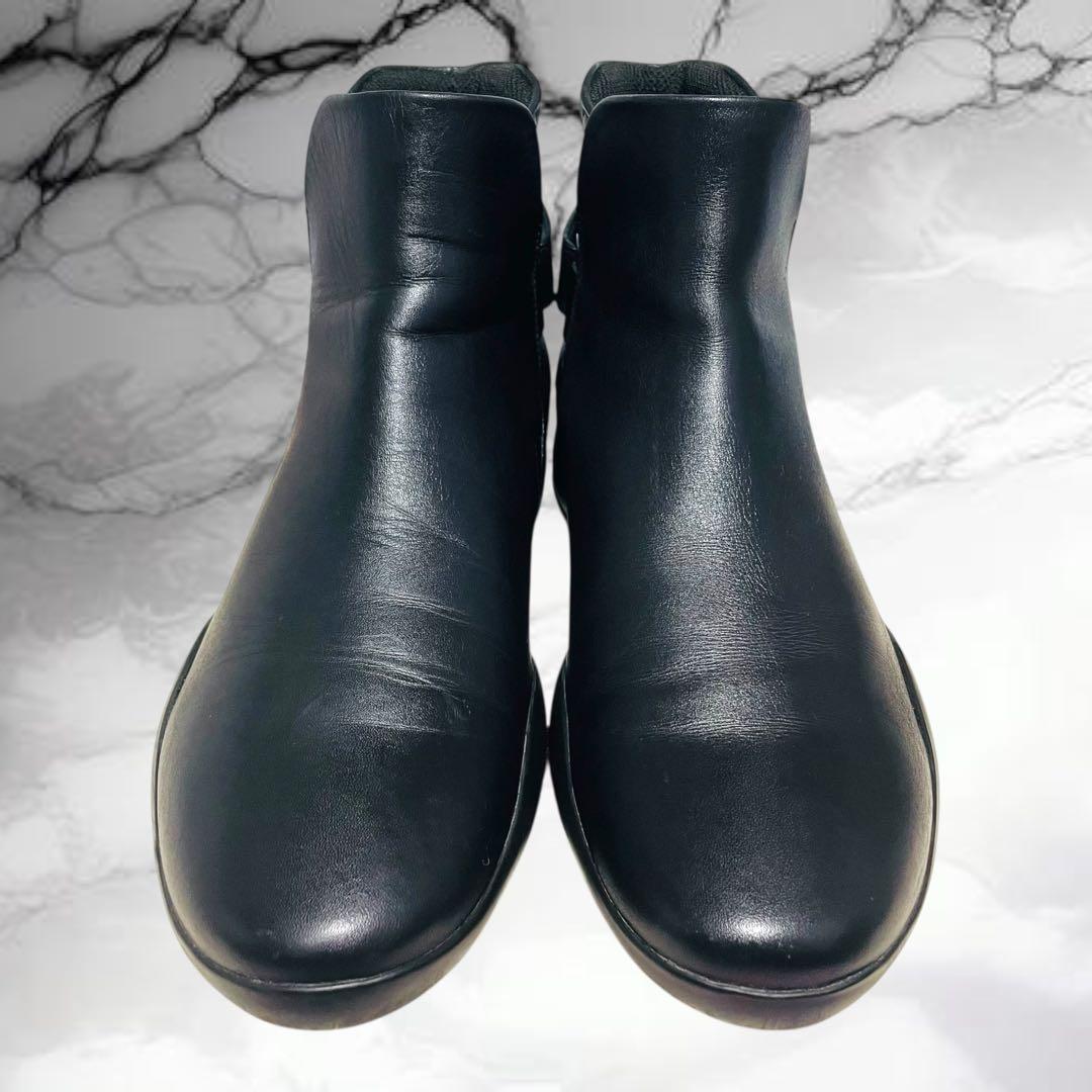 【プラダ】美品エンボスロゴ サイドゴアブーツ ベルクロ ブラック 黒 5 1/2