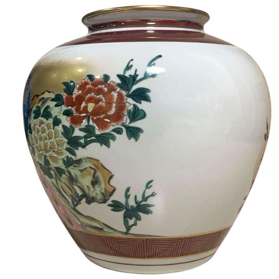 【九谷焼】九谷 花器 壺 良山 花瓶 花鳥風月 金彩 花入 8号 インテリア