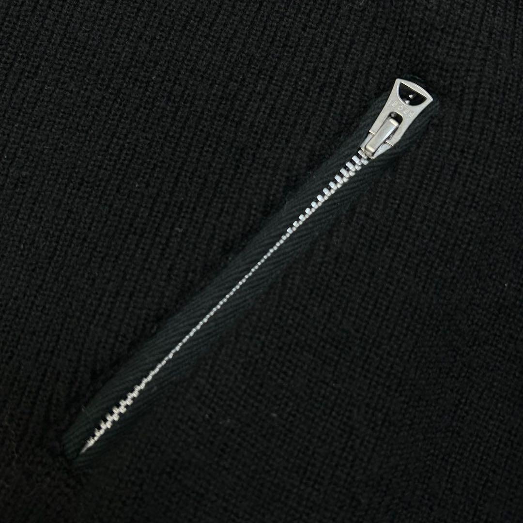 5791【美品】サカイ‪☆袖ライダースジップ付きセーター 人気ブラック サイズ2