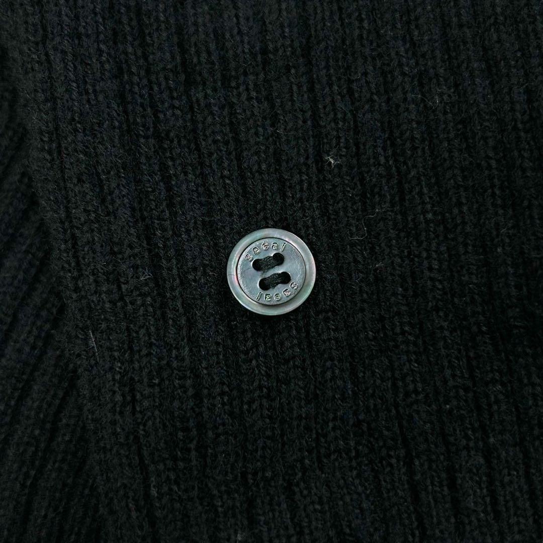 5791【美品】サカイ‪☆袖ライダースジップ付きセーター 人気ブラック サイズ2