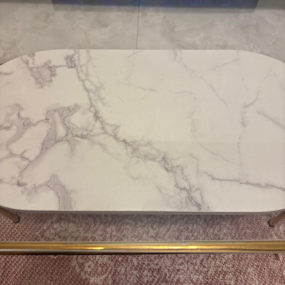 レガート コーヒーテーブル S ゴールド×マーブル （W750） 2/9まで