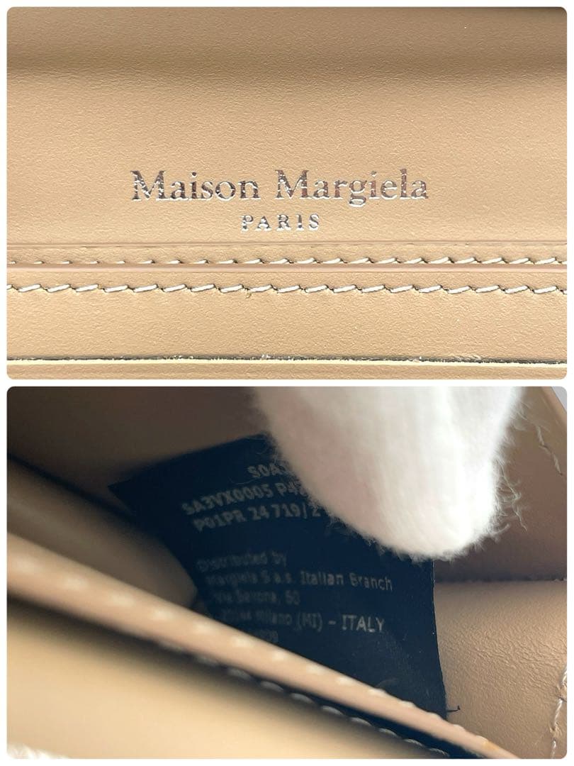 メゾンマルジェラ 名刺入れ カードケース ベージュ レザー 男女共用 ブランド