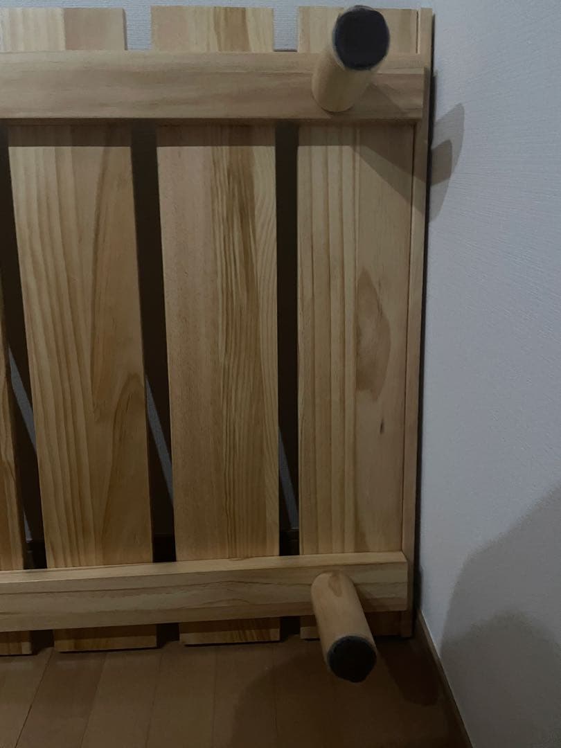 【梱包済】エムール　高さが変えられる すのこ ベッド 80×185cm