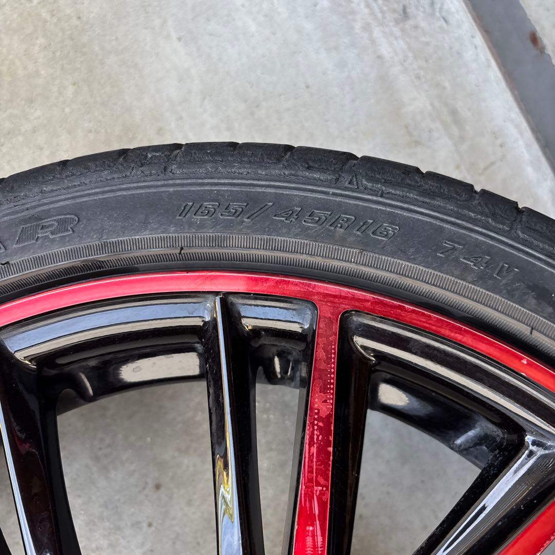 タイヤ　ホイール　ロクサーニ　マグナス　レッド　16インチ　100 4穴　+48