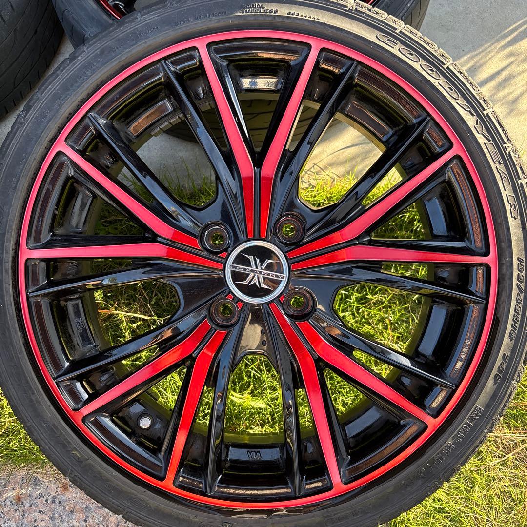 タイヤ　ホイール　ロクサーニ　マグナス　レッド　16インチ　100 4穴　+48