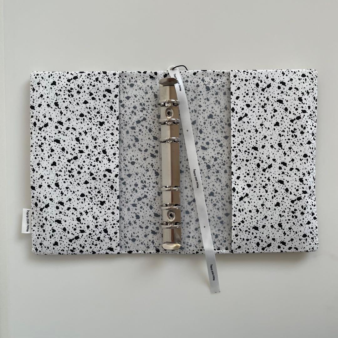 早い者勝ち　韓国　バインダー　カバー　貯金　リフィル　A6　ダルメシアン　白