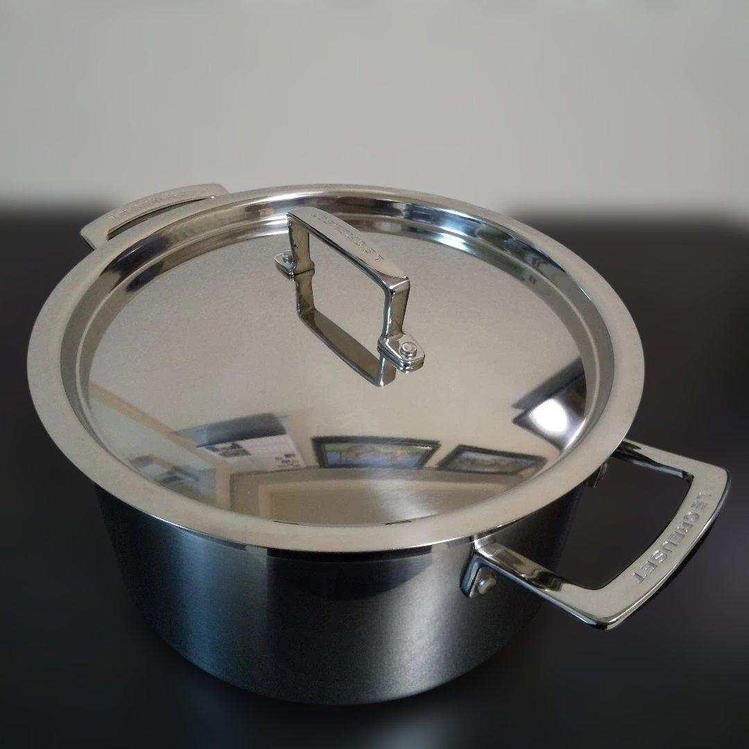 LE CREUSET ル・クルーゼ ステンレス蓋付き両手鍋 6L