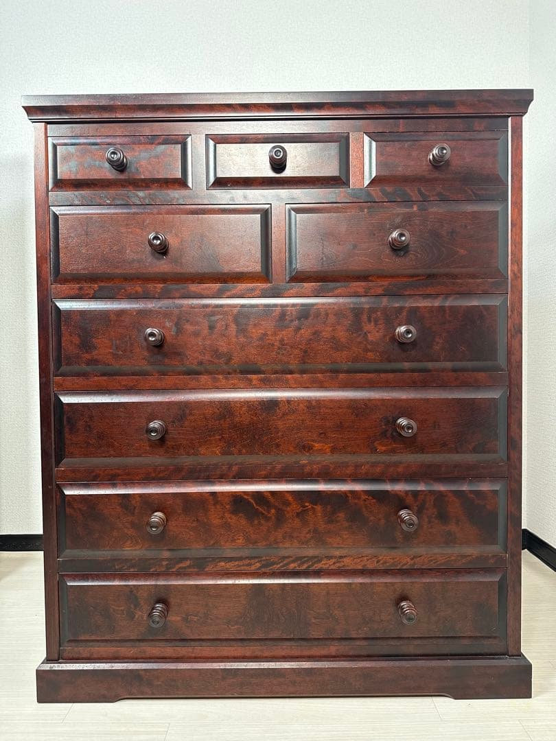 北海道民芸家具 チェスト 6段 整理箪笥 収納家具 チェスト 樺材 ※i4-2※