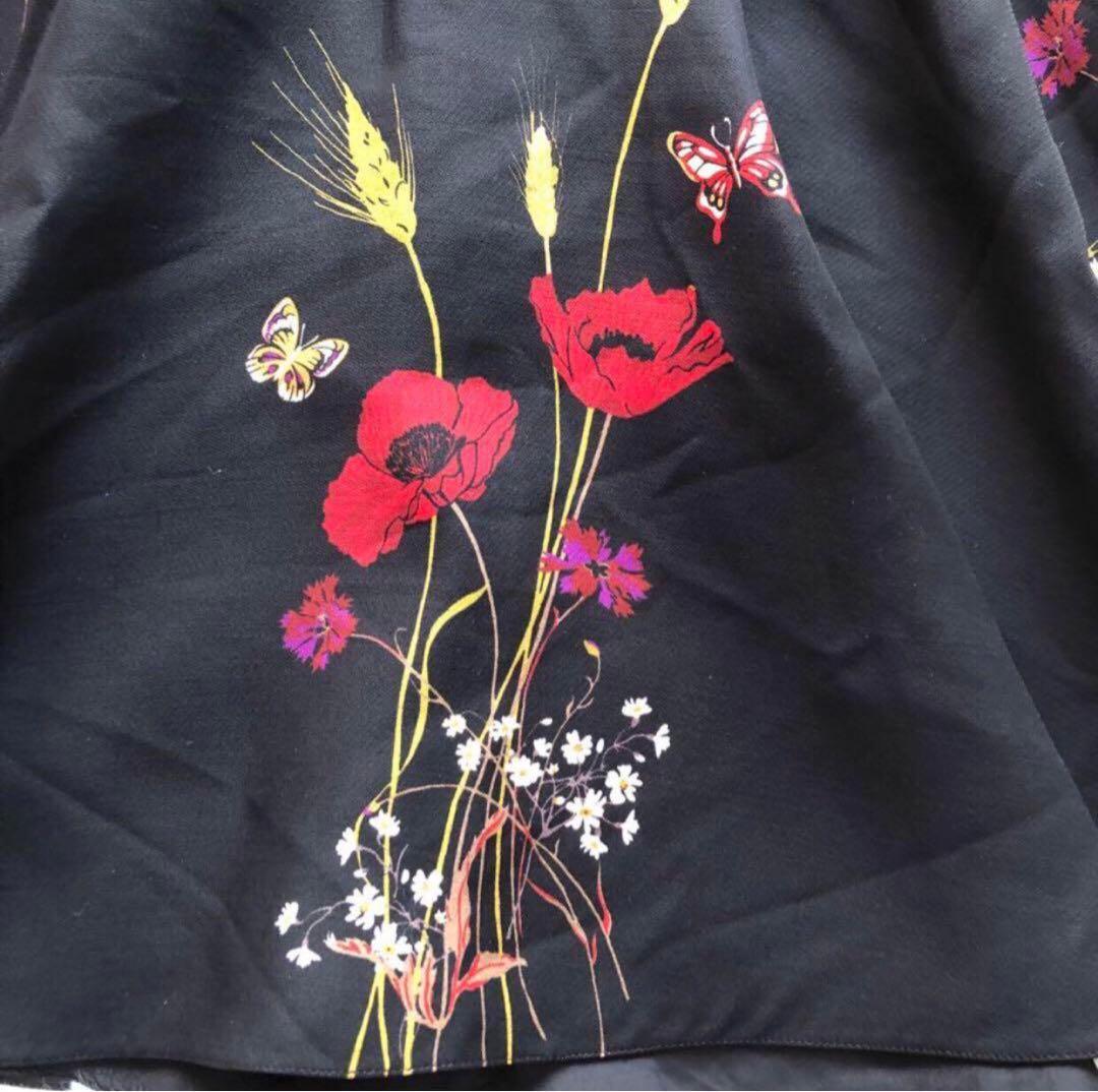 希少サイズ✨ヴァレンティノ【48】シルク混ミニドレス和柄ワンピース定価12.8万