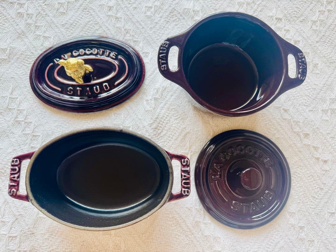 staub ストウブ 稀少 ナス 11cm&10cm セット