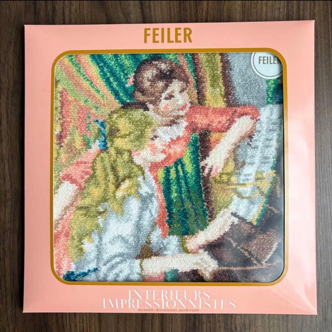 オルセー美術館 FEILER フェイラー ハンカチ アイボリー ★織り美品★